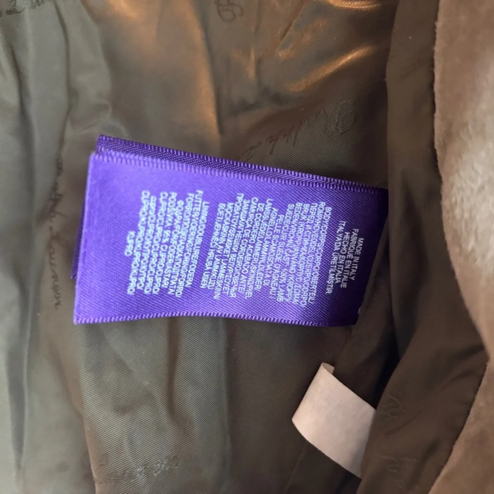 Ralph Lauren Purple Label Suede Jacket Women’s 10 *read* - Picture 9 of 9